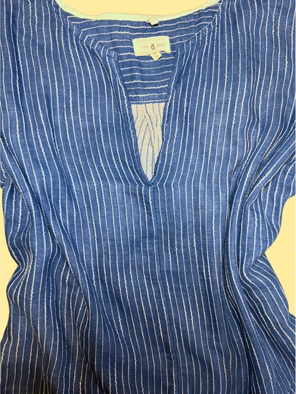 Lou & Grey Blue Striped Long Sleeve Top